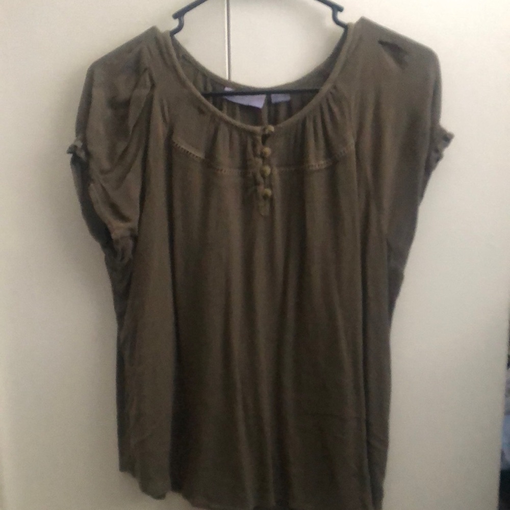 Laura Scott blouse, green, olive, size m